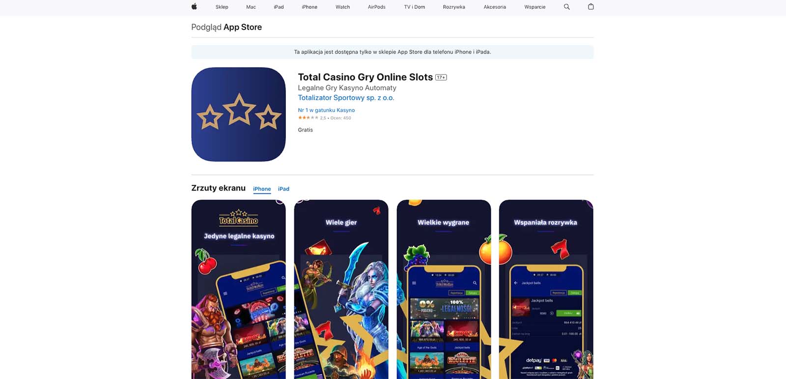 total casino im app store